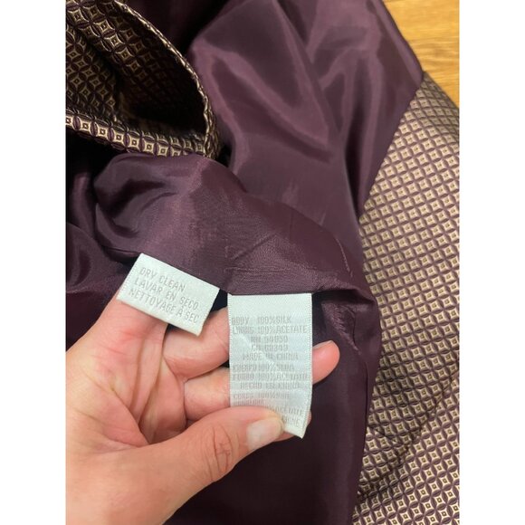 Jones New York Silk Blazer Jacket Women's Size 12 Mid Length 2 Button VINTAGE - Picture 3 of 4